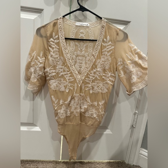 Follow Your Fancy Embroidered Mesh Bodysuit - Picture 3 of 4